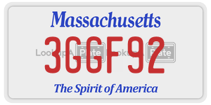 3GGF92 license plate in Massachusetts