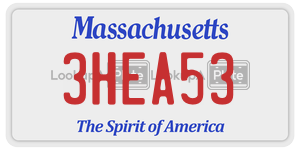3HEA53 license plate in Massachusetts
