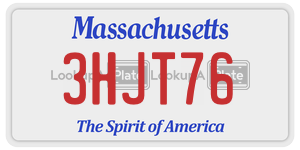 3HJT76  license plate in MA