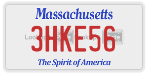 3HKE56 license plate in Massachusetts