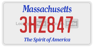 3HZ847 license plate in Massachusetts
