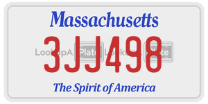 3JJ498  license plate in MA