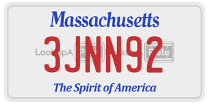 3JNN92  license plate in MA
