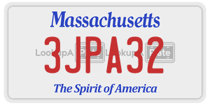 3JPA32 license plate in Massachusetts