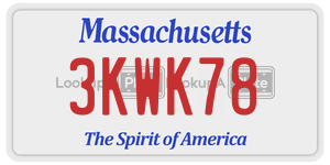3KWK78 license plate in Massachusetts