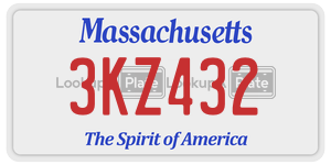 3KZ432  license plate in MA