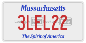 3LEL22  license plate in MA