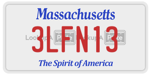 3LFN13 license plate in Massachusetts