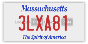 3LXA81 license plate in Massachusetts