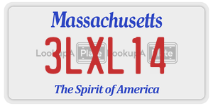 3LXL14 license plate in Massachusetts