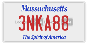 3NKA88  license plate in MA