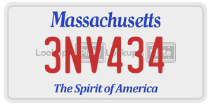 3NV434  license plate in MA