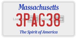 3PAG38  license plate in MA