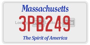 3PB249  license plate in MA