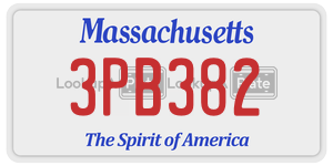 3PB382 license plate in Massachusetts