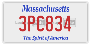 3PC834 license plate in Massachusetts