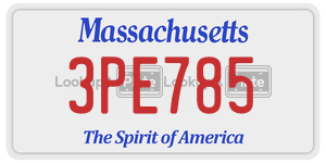 3PE785 license plate in Massachusetts