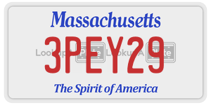 3PEY29 license plate in Massachusetts