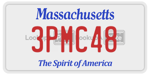 3PMC48 license plate in Massachusetts
