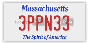 3PPN33 license plate in Massachusetts