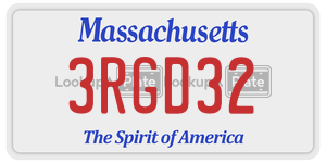 3RGD32 license plate in Massachusetts