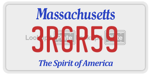 3RGR59 license plate in Massachusetts