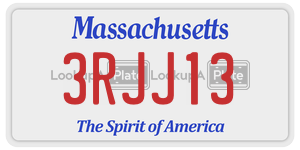 3RJJ13 license plate in Massachusetts