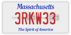 3RKW33 license plate in Massachusetts