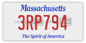 3RP794 license plate in Massachusetts