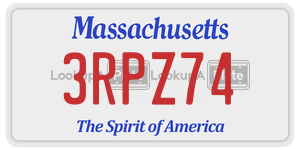 3RPZ74 license plate in Massachusetts