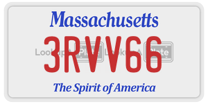 3RVV66 license plate in Massachusetts