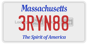 3RYN88 license plate in Massachusetts