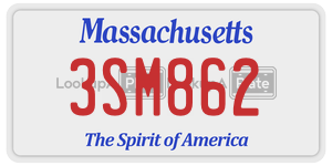 3SM862 license plate in Massachusetts