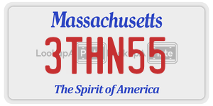 3THN55 license plate in Massachusetts