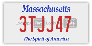 3TJJ47 license plate in Massachusetts