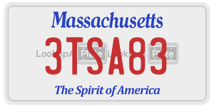3TSA83 license plate in Massachusetts