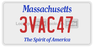 3VAC47 license plate in Massachusetts