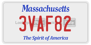 3VAF82  license plate in MA