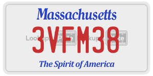 3VFM38 license plate in Massachusetts