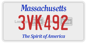 3VK492 license plate in Massachusetts