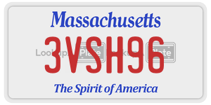 3VSH96  license plate in MA