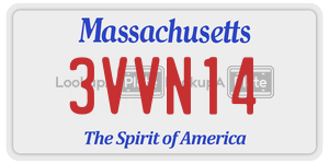 3VVN14 license plate in Massachusetts