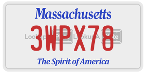3WPX78 license plate in Massachusetts