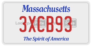 3XCB93 license plate in Massachusetts