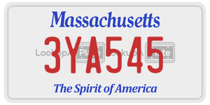 3YA545  license plate in MA