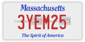 3YEM25 license plate in Massachusetts