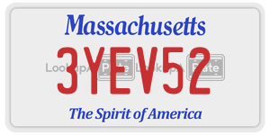 3YEV52 license plate in Massachusetts