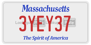 3YEY37 license plate in Massachusetts
