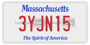 3YJN15 license plate in Massachusetts