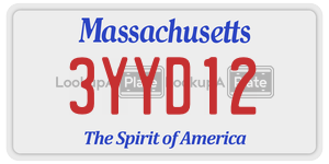 3YYD12 license plate in Massachusetts